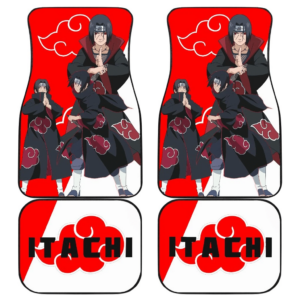 Naruto Anime Itachi Ninjutsu Akatsuki Cloud Red And White Car Floor Mats
