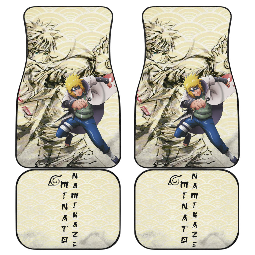 Naruto Anime Minato Namikaze Using Kunai Black Painting Artwork Car Floor Mats Naruto Anime Minato Namikaze Using Kunai Black Painting Artwork Car Floor Mats