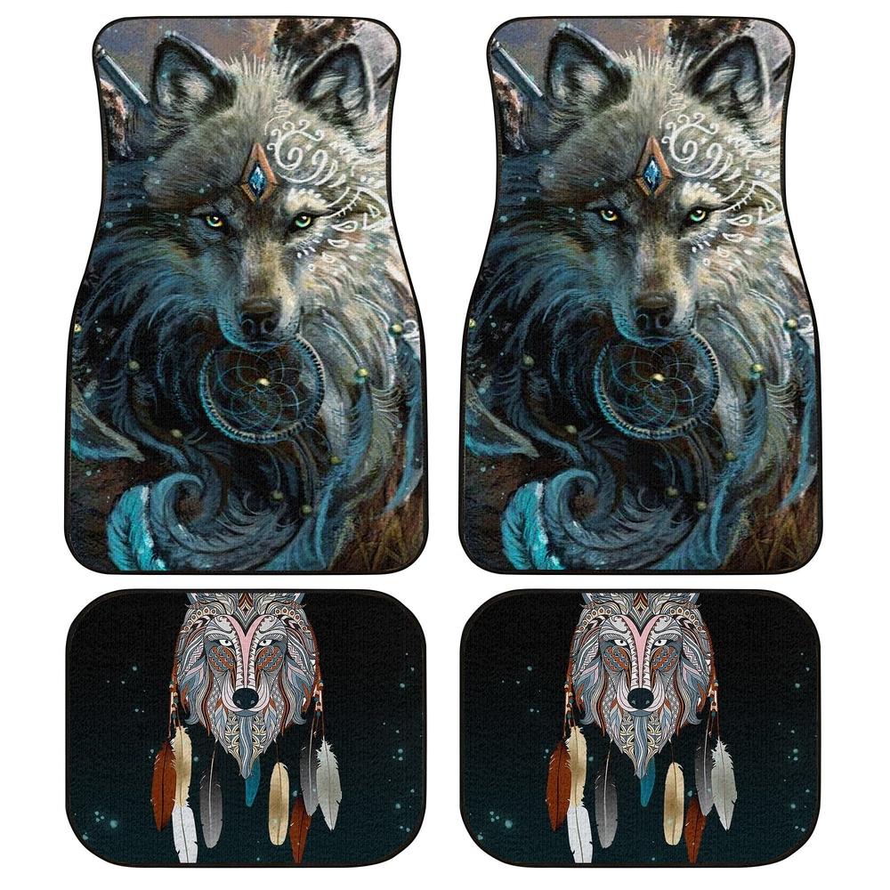 Native American Wolf Dreamcatcher Car Floor Mats Gifts Idea Native American Wolf Dreamcatcher Car Floor Mats Gifts Idea
