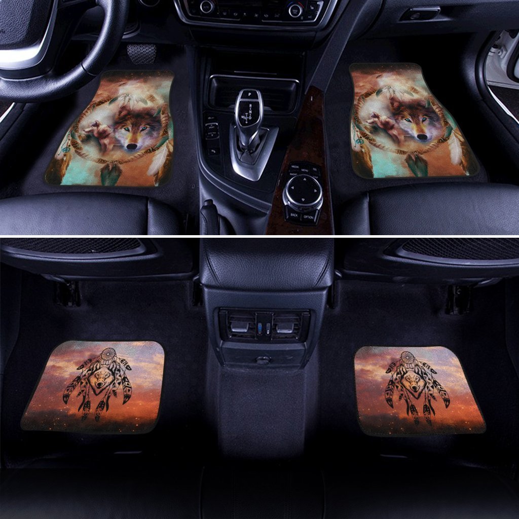 Native-American-Wolf-Dreamcatcher-Custom-Car-Floor-Mats-Accessories-2