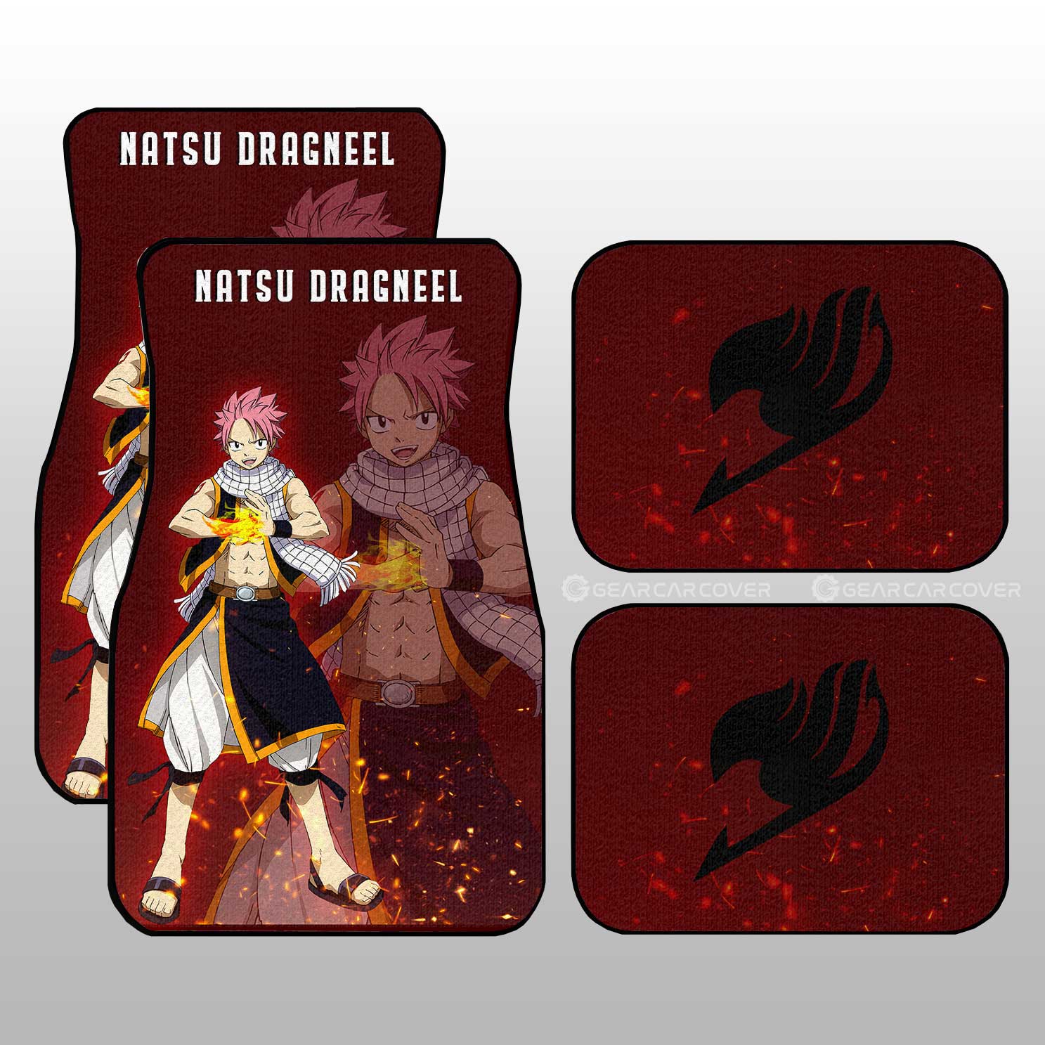 Natsu Dragneel Car Floor Mats Custom Fairy Tail Anime Car Accessories Natsu Dragneel Car Floor Mats Custom Fairy Tail Anime Car Accessories