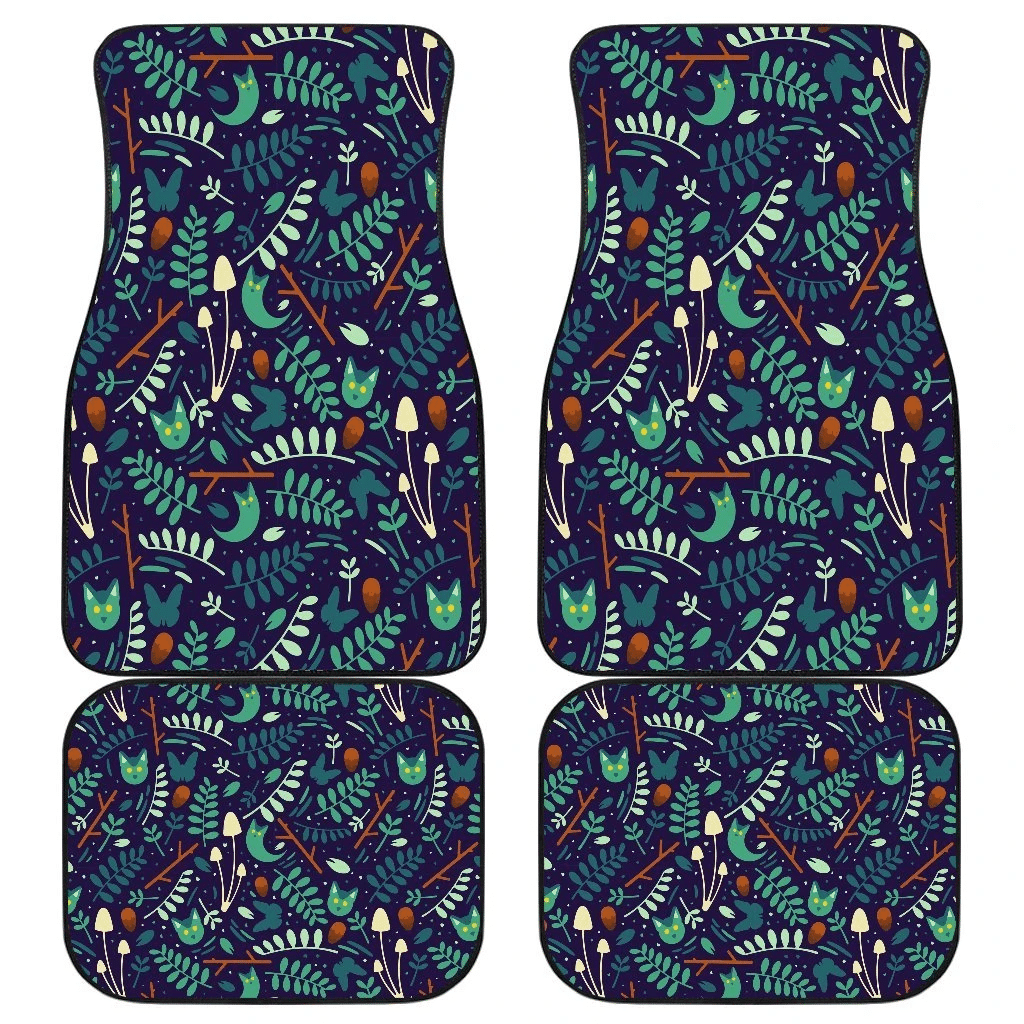 Night Leaf Symbols Pattern Car Floor Mats 191028 Night Leaf Symbols Pattern Car Floor Mats 191028