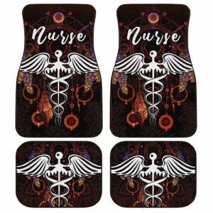 Nurse Car Floor Mats Custom Mandala Dreamcatcher Meaningful Gifts Idea For Nurse Car Accessories
