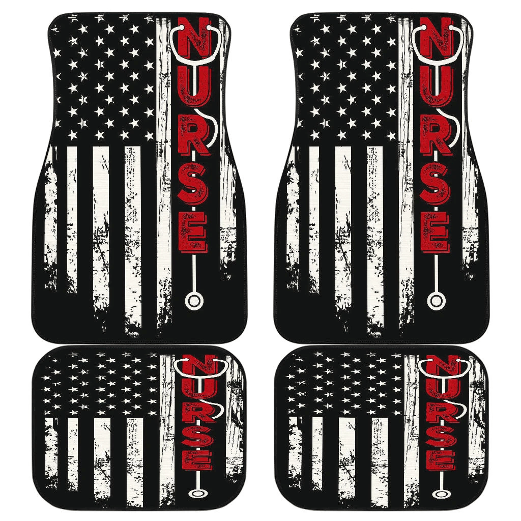 Nurse Symbol American Flag Art Car Floor Mats T041820 Nurse Symbol American Flag Art Car Floor Mats T041820