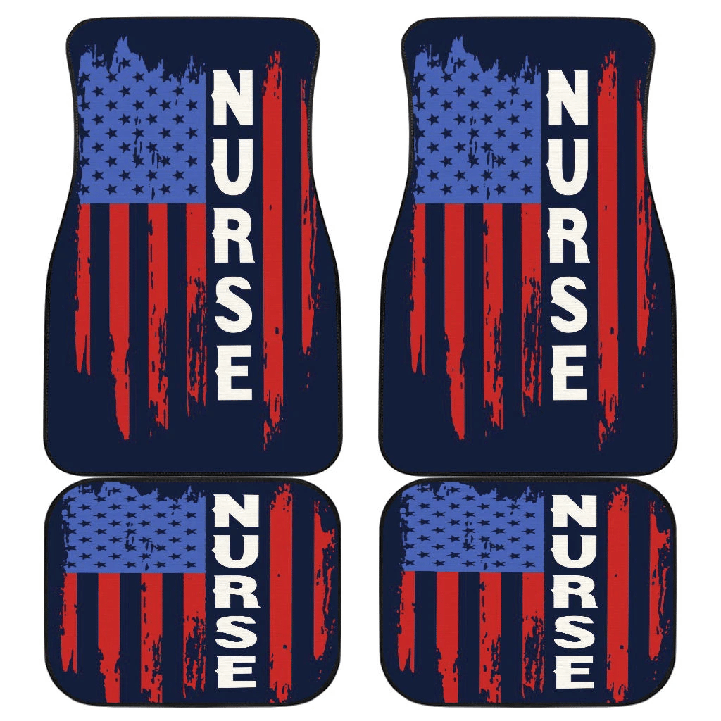 Nurse Symbol American Flag Car Floor Mats Amazing Gift T041820 Nurse Symbol American Flag Car Floor Mats Amazing Gift T041820