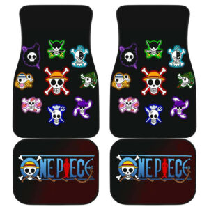 One Piece Symbols Logo Art in Black theme Car Floor Mats 191029