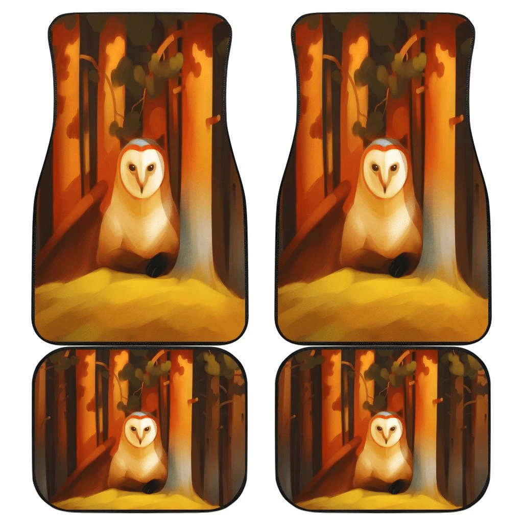 Owl Face in Autumn Wild Animal Car Floor Mats 191029 Owl Face in Autumn Wild Animal Car Floor Mats 191029