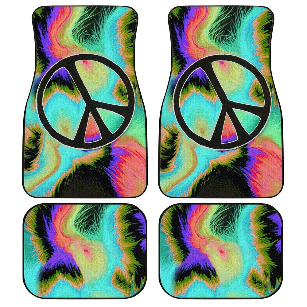 Peace Car Floor Mats Custom Hippe Peace Car Accessories Peace Car Floor Mats Custom Hippe Peace Car Accessories
