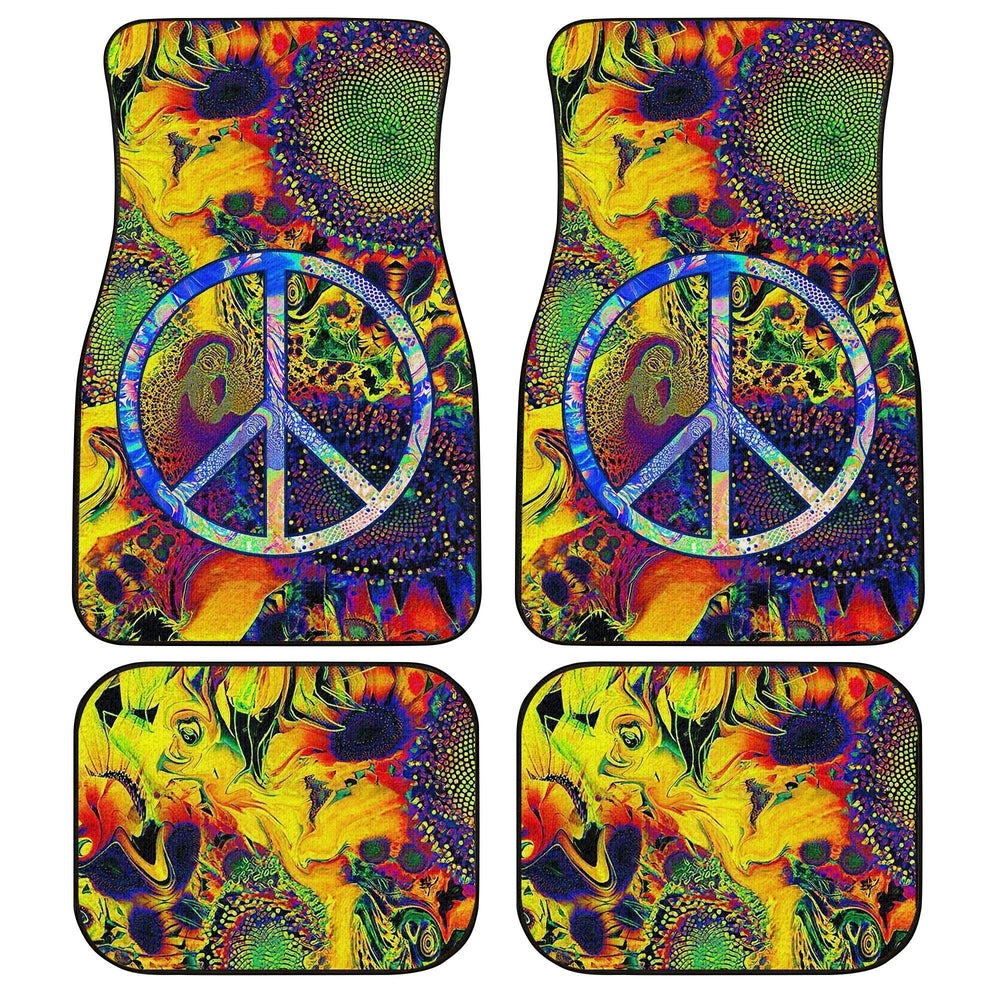 Peace Car Floor Mats Custom Love Peace Flower Car Accessories Peace Car Floor Mats Custom Love Peace Flower Car Accessories