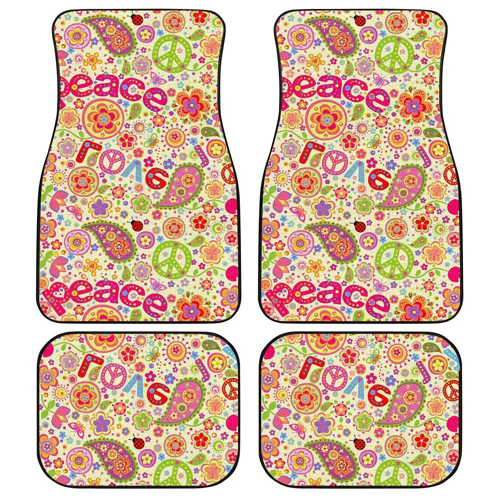 Peace Car Floor Mats Custom Lovely Flower Peace Accessories For Car Peace Car Floor Mats Custom Lovely Flower Peace Accessories For Car