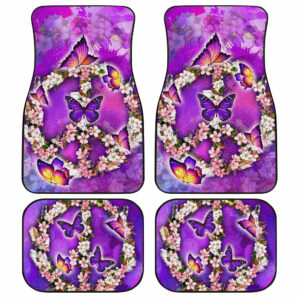 Peace Sign Car Floor Mats Custom Flower Butterfly Car Accessories Gifts Idea