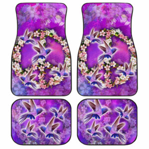 Peace Sign Car Floor Mats Custom Flower Hummingbirds Car Accessories Gifts Idea