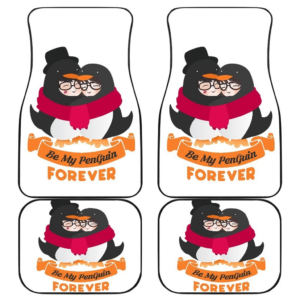 Penguin Couple Wild Animal in White theme Car Floor Mats 191029