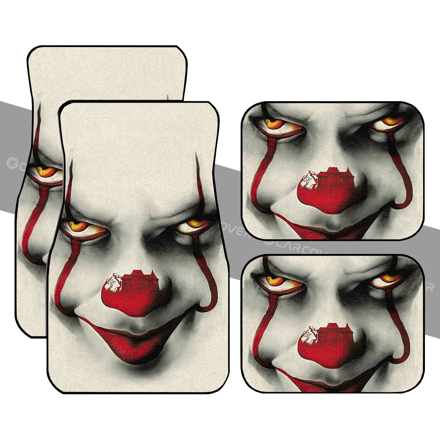 Pennywise Car Floor Mats Custom IT Clown Face Car Accessories Horror Halloween Decorations Pennywise Car Floor Mats Custom IT Clown Face Car Accessories Horror Halloween Decorations