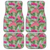 Pink Flamingo Car Floor Mats Custom Tropical Leaf Car Accessories