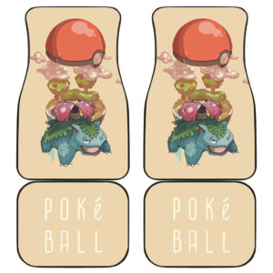 Pokemon Anime Car Floor Mats Venusaur With Landscape In Poke Ball Car Mats