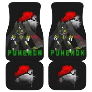 Pokemon Anime Car Floor Mats Zygarde Strength With Watercolor Poke Ball Car Mats