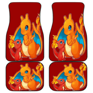 Pokemon Fire Dragons Family in Red theme Car Floor Mats 191030