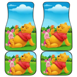 Pooh And Piglet Playing in Garden Car Floor Mats 191030