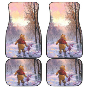 Pooh & Winnie Playing in Winter Car Floor Mats 191030