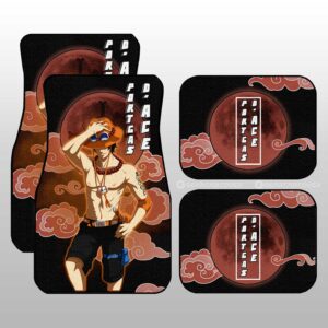 Portgas D. Ace Car Floor Mats Custom One Piece Anime Car Accessories Gifts For Anime Fans
