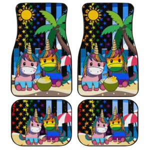 Pride LGBT Car Floor Mats Custom American Flag Unicorn Summer Car Accessories LGBT Gifts Idea
