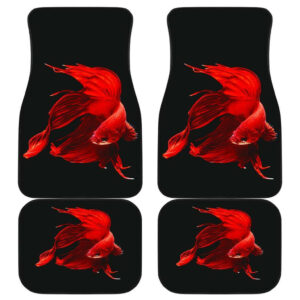 Red Fish Beauty in Black theme Car Floor Mats 191030