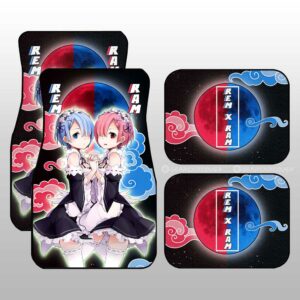 Rem And Ram Car Floor Mats Custom Re:Zero Anime Car Accessories Gifts For Fans