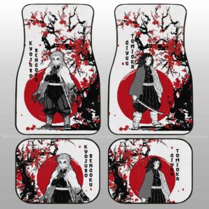 Rengoku And Giyuu Car Floor Mats Custom Japan Style Demon Slayer Anime Car Interior Accessories