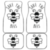 Save The Bee Art Draw Black & White Car Floor Mats 191031
