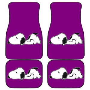 Snoopy Lazy In Purple Theme Car Floor Mats