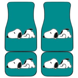 Snoopy Sleeping In Blue Theme Car Floor Mats